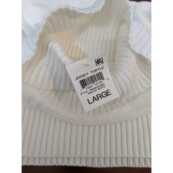 Karen Scott Turtleneck Sweater L Winter White Knit Women Relaxed Chunky Top Work - Picture 5 of 9